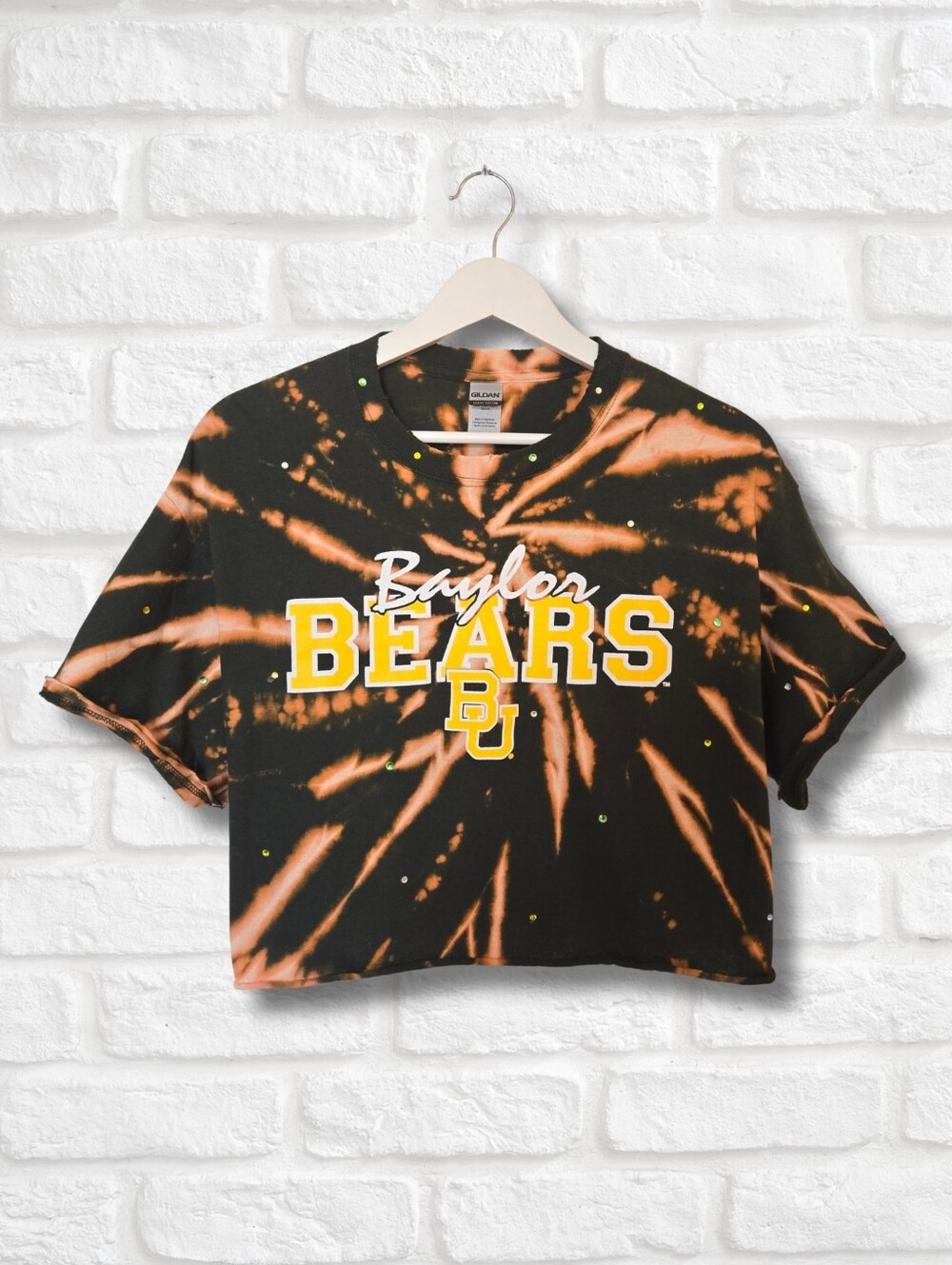 Baylor Bears Crop Top W/Rhinestones